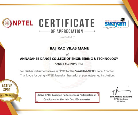 Active SPOC Award from NPTEL