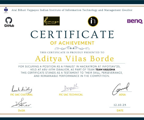 Winner in Hackatron at Infotsav’25