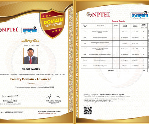 NPTEL Faculty Domain - Advanced