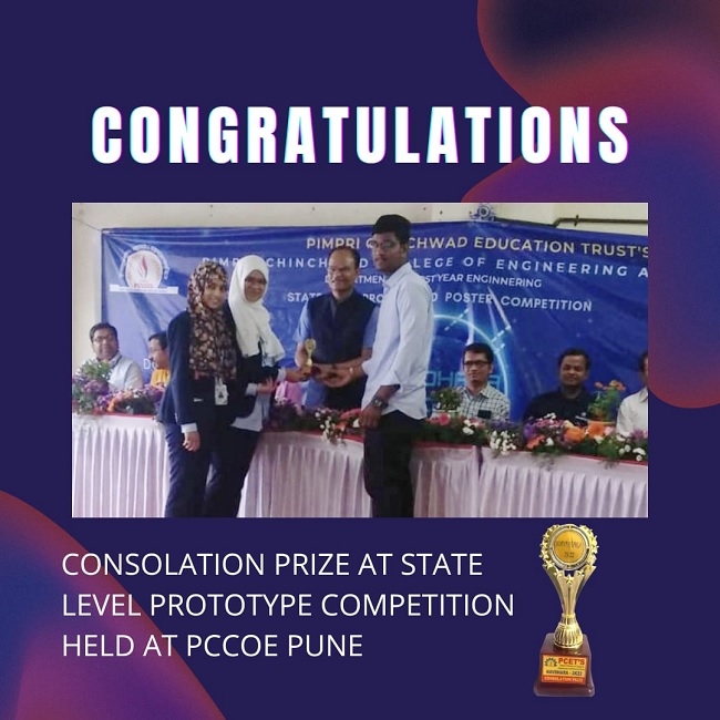 Consolation Prize at State level prototype competition