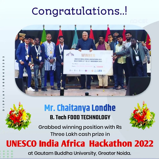 Grabbed winning postion in UNESCO India-Africa Hackathon 2022