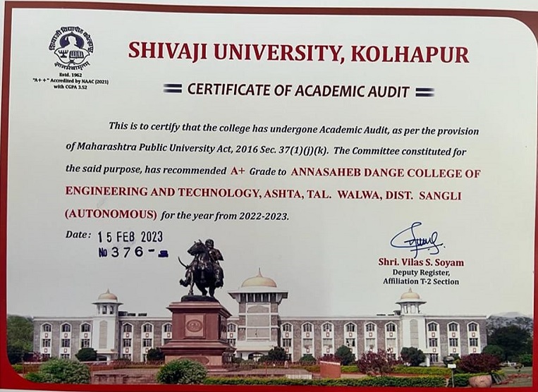 A+ grade has been recommended by Shivaji University