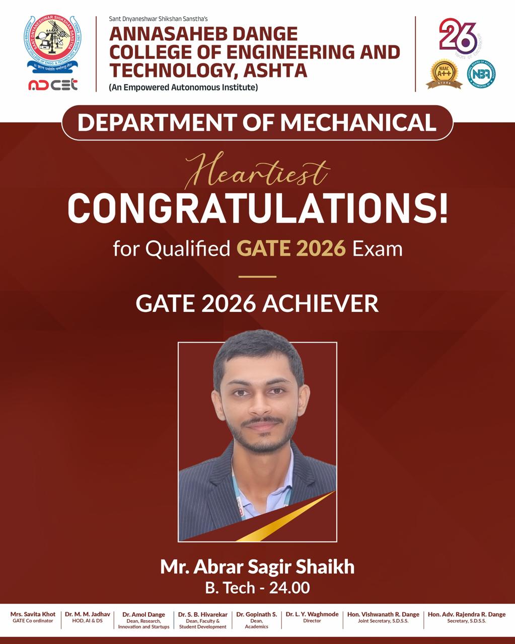 Proud moment for the Department of Mechanical Engineering! ⚙️